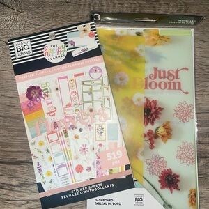 Happy Planner Pressed Florals Stickerbook and Dashboard set